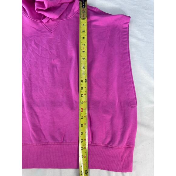 Champion Women sz XL Hot Pink Oversized Sleeveless Sweatshirt Hoodie Gym Comfort - Picture 9 of 10